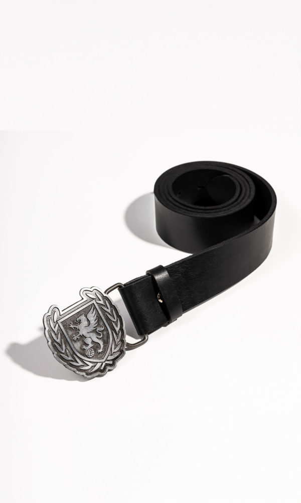 Leather Belt "Shield" Black