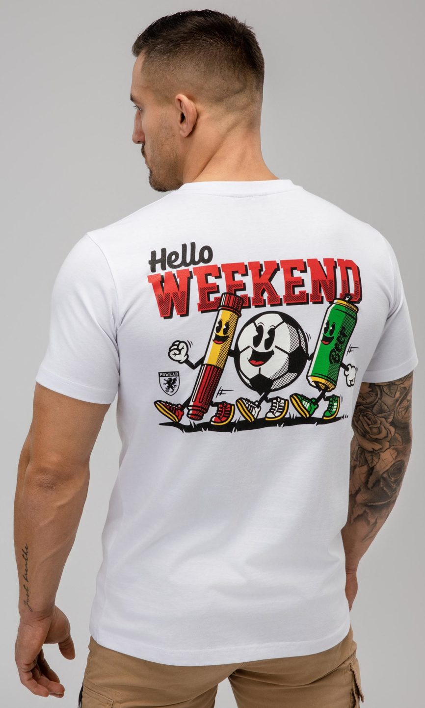 T-shirt "Hello weekend" White