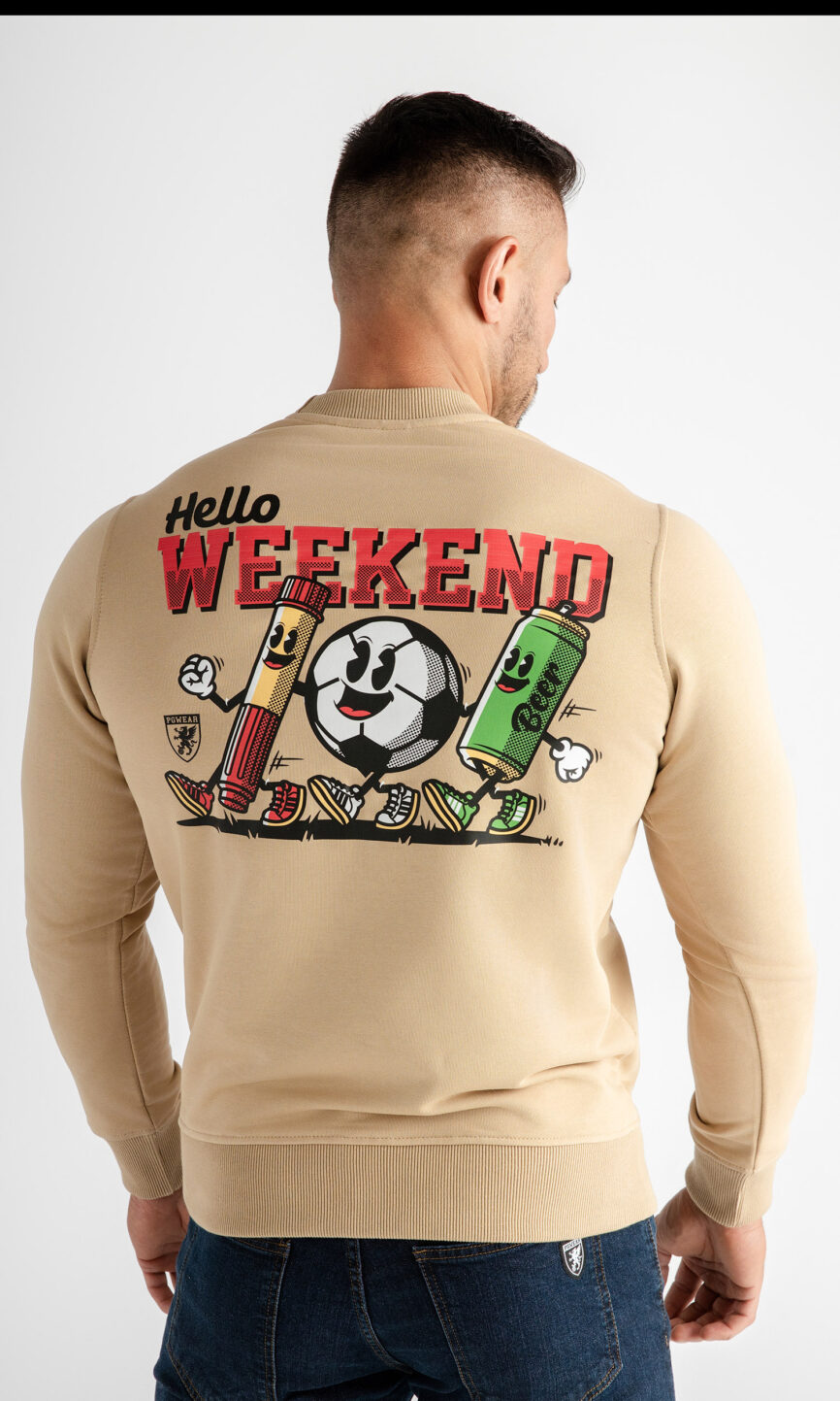 Sweatshirt "Hello Weekend" Beige